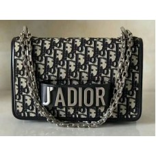 Bolso Dior J'Adior Flap de lona con herrajes plateados y negros d10050302