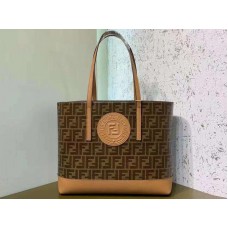 Bolso de compras Fendi Fabric FF Camel f0412