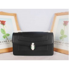 Bvlgari Flap Cover Serpenti Forever 22cm Piel de becerro Negra