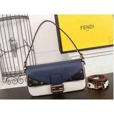 Bolso bandolera Fendi Baguette FF negro y azul