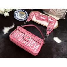 Bolso baguette Fendi en poliuretano rosa