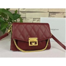 Bolso con solapa Givenchy gv3 de piel de becerro acolchada en color burdeos
