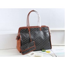 Transportín para mascotas Goyard Sac Hardy marrón y negro