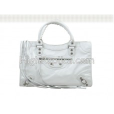 Bolso de moto Balenciaga Le Dix mediano blanco