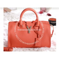 Bolso tote de piel original Yves Saint Laurent Chyc naranja