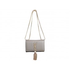 Bolso mini con monograma de Yves Saint Laurent en piel color caqui original
