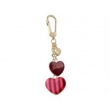 Llavero Louis Vuitton con diseño de rayas de corazón en rojo