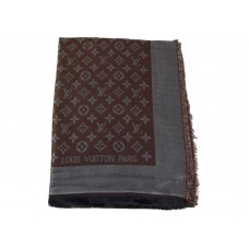 Chal Louis Vuitton Monogram Ikat Marrón Oscuro