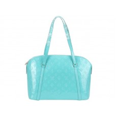 Bolso de hombro con cremallera Louis Vuitton Monogram Vernis Avalon en turquesa