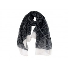 Bufanda Louis Vuitton con monograma de flores y firma con efecto perforado, color negro