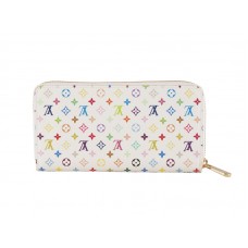 Cartera Louis Vuitton Monogram Multicolore White Zippy Litchi
