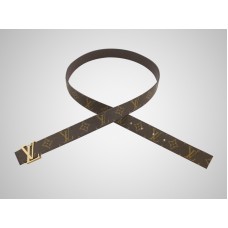 Cinturón Louis Vuitton con monograma y iniciales con hebilla dorada