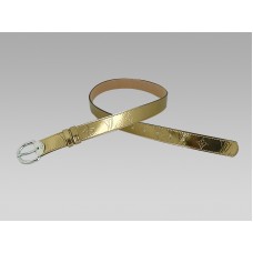 Cinturón Louis Vuitton Monogram Vernis dorado con hebilla plateada