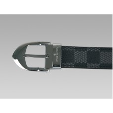 Cinturón clásico Louis Vuitton Damier Graphite con hebilla plateada