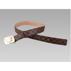 Cinturón Louis Vuitton Ecusson Damier Hebilla dorada