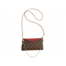 Clutch Pallas de lona con monograma de Louis Vuitton, color cereza