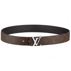 Louis Vuitton Lona con monograma Louis Vuitton Initiales 40 mm Reversible Negro