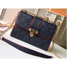 Louis Vuitton Monogram Empreinte Pochette de cuero Metis Azul marino Rojo m44071
