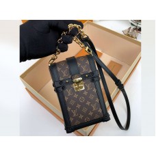 Cadena para teléfono móvil Louis Vuitton Monogram Canvas Trunk, color negro, m44184