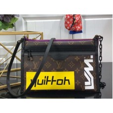 Bolso bandolera plano de lona con monograma de Louis Vuitton m44641
